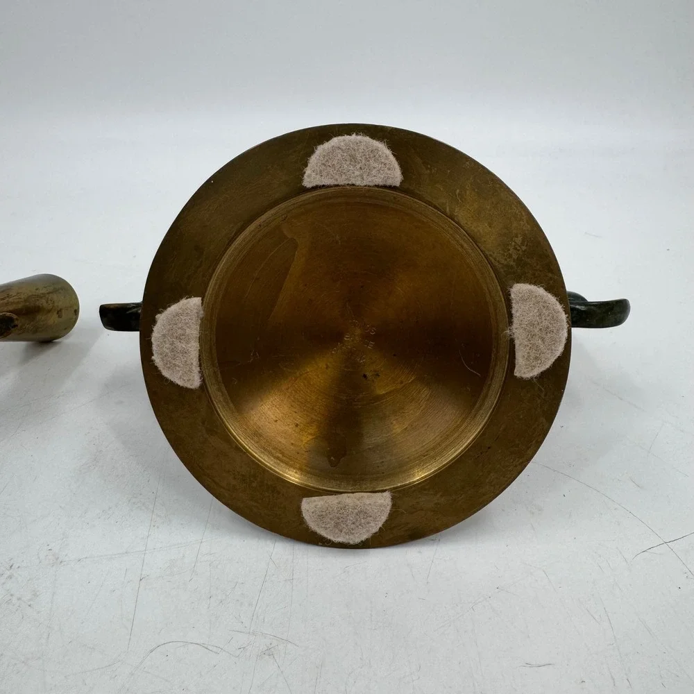 Vintage Bronze Dolphin Candlestick‎ Holders Pair Made in Denmark